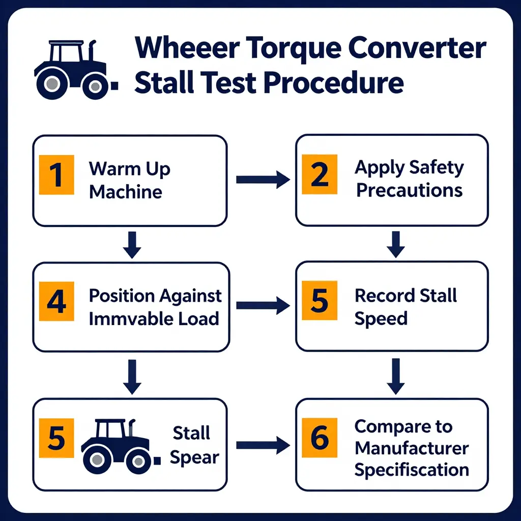 Flowchart of the wheel loader torque converter stall test procedure
